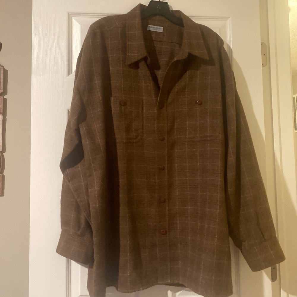 BULLOCK & JONES 100 %ALPACA light brown Men’s shirt LARGE